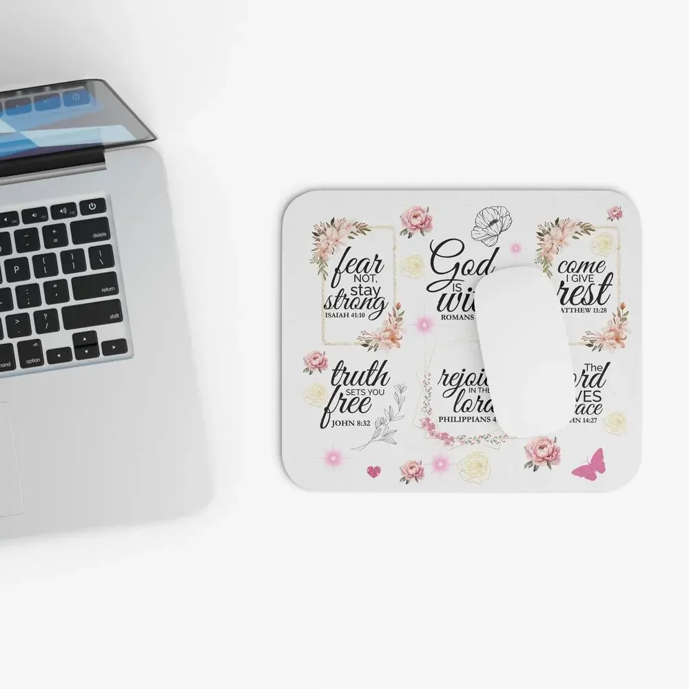 Floral Bible Verse Mouse Pad | Christian Desk Decor